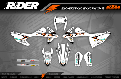 KTM Graphics SX XC SXF XCF EXC.. | Shadow Edition | White & black