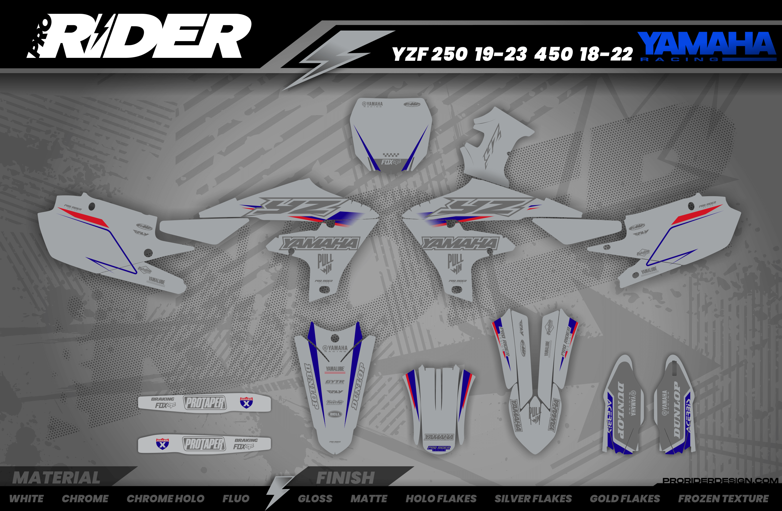 YZ YZF TTR PW Custom Graphics KIT YAMAHA GREY FLAG