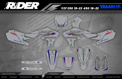 YZ YZF TTR PW Custom Graphics KIT YAMAHA GREY FLAG