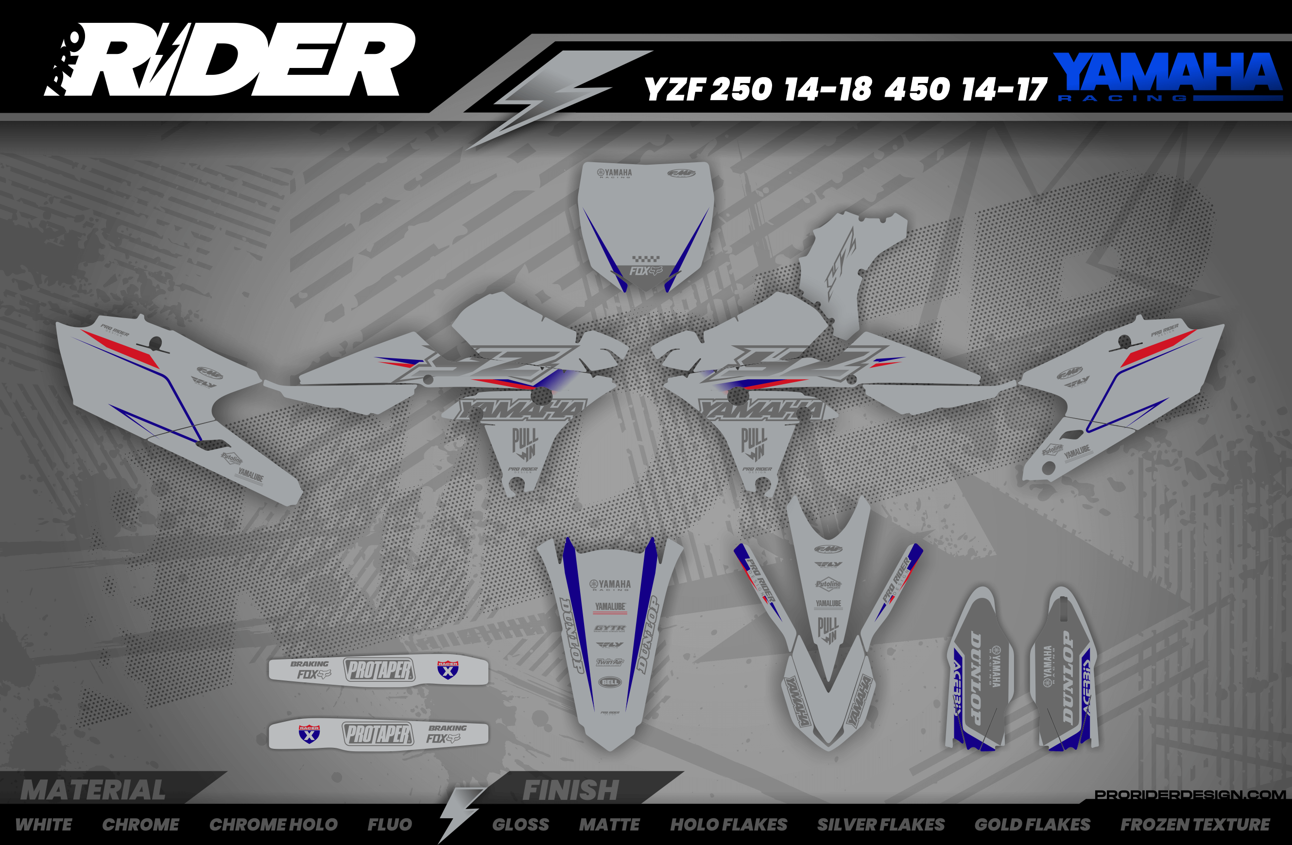 YZ YZF TTR PW Custom Graphics KIT YAMAHA GREY FLAG