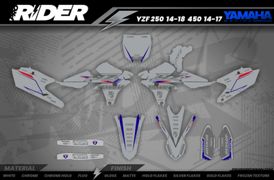 YZ YZF TTR PW Custom Graphics KIT YAMAHA GREY FLAG