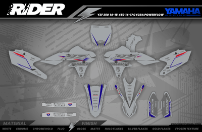 YZ YZF TTR PW Custom Graphics KIT YAMAHA GREY FLAG