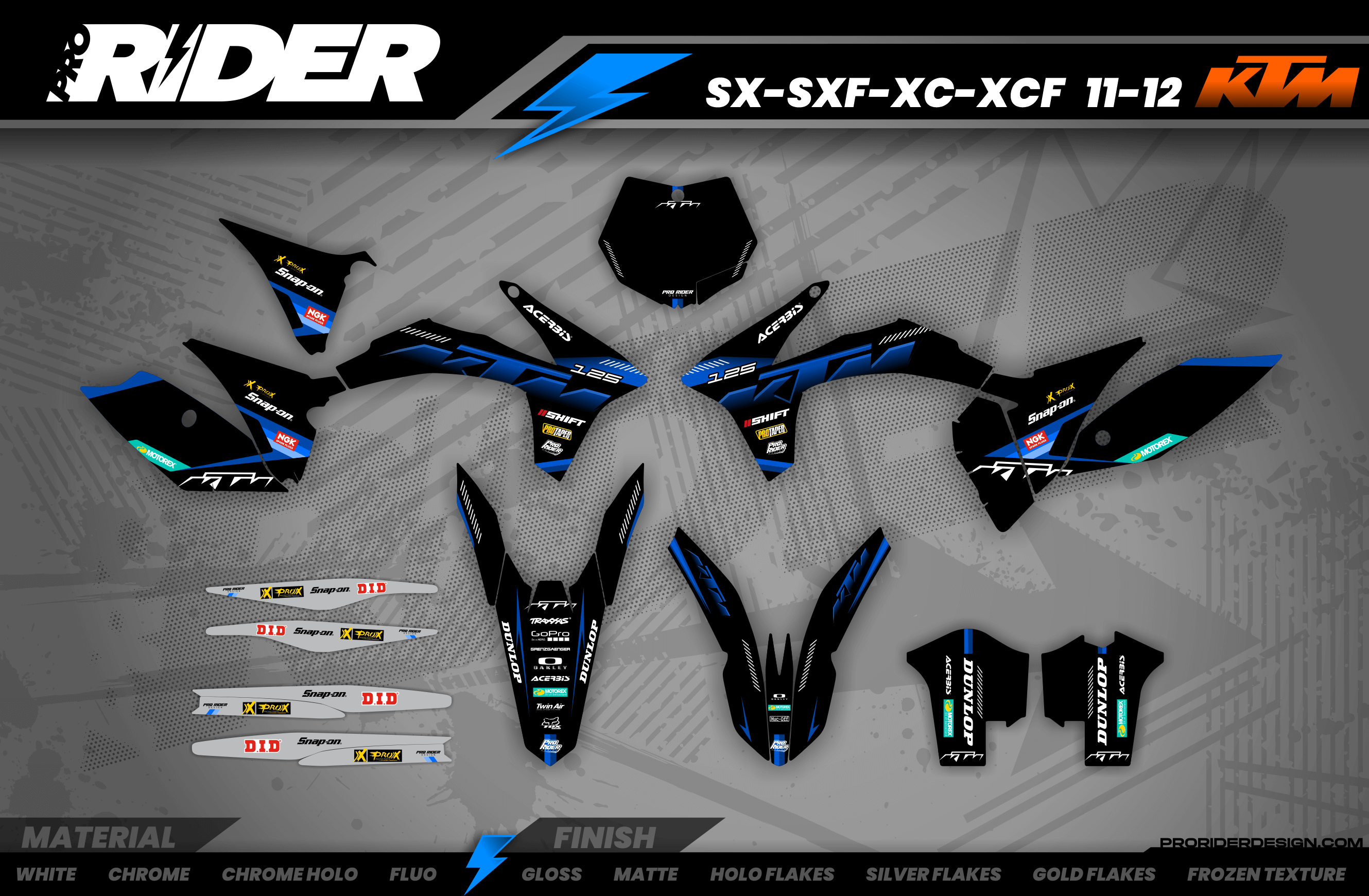 KTM Graphics SX XC SXF XCF EXC.. | Shadow Edition | Black blue