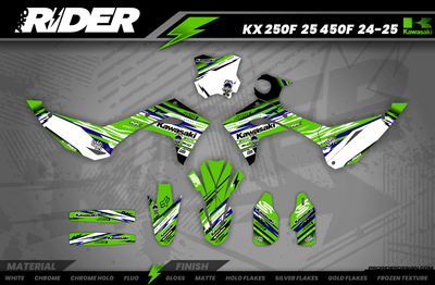 KAWASAKI Graphics Kit JUST1 green and blue