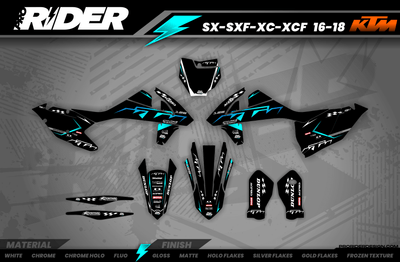 KTM Graphics SX XC SXF XCF EXC.. - ProLine Black/teal