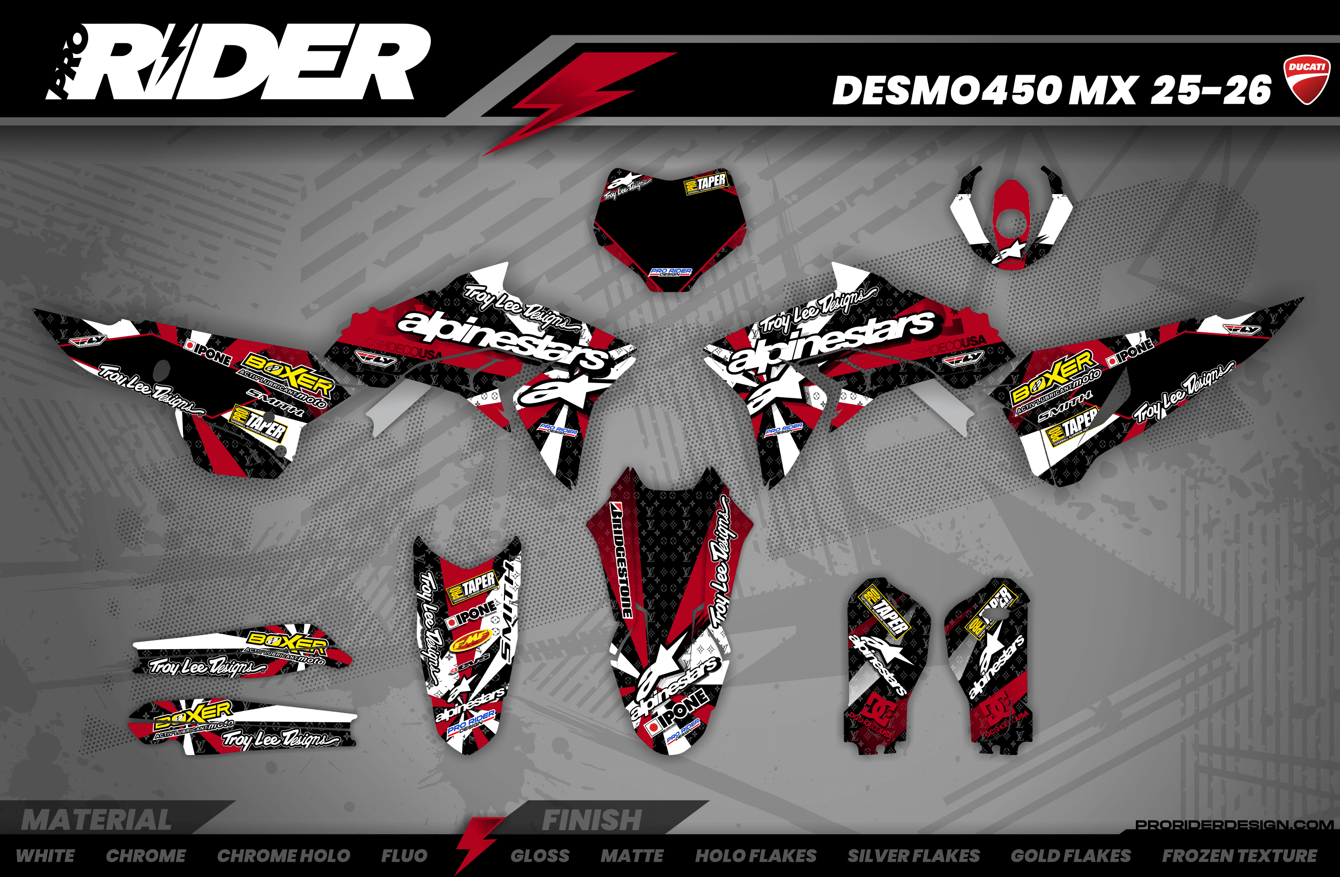 Alpinestars rouge Full Graphics Kit DUCATI