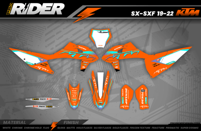 KTM Graphics SX XC SXF XCF EXC.. | Shadow Edition | Orange teal