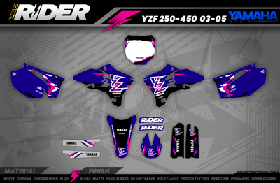 YZ YZF Custom Graphics KIT YAMAHA RETRO BLUE
