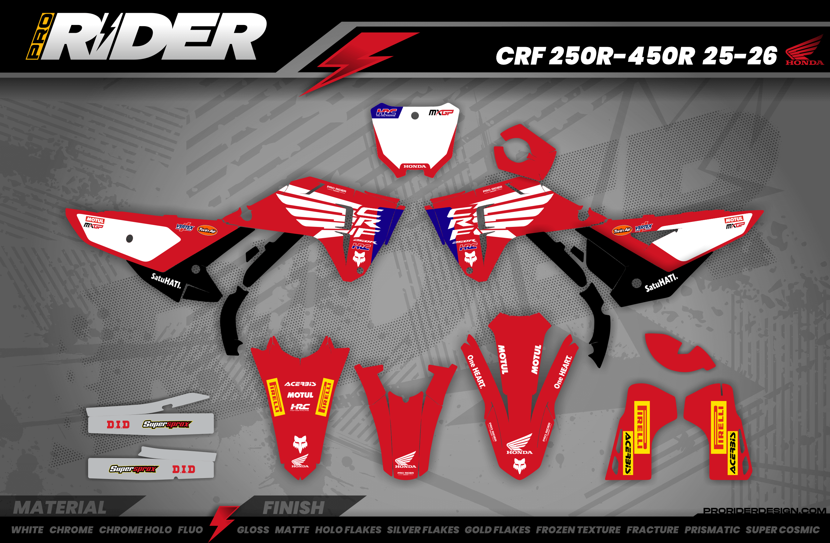 Custom Graphics Motocross HONDA | HRC RED WINGS