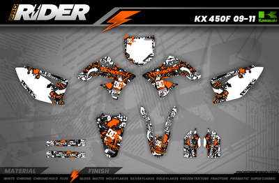 Graphics Kits DC B&W ORANGE : Ultra shock-resistant