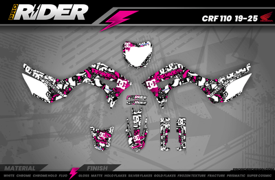 Graphics Kits DC B&W PINK : Ultra shock-resistant graphics