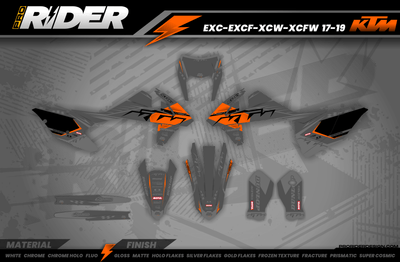 KTM Graphics SX XC SXF XCF EXC.. - ProLine Grey/orange