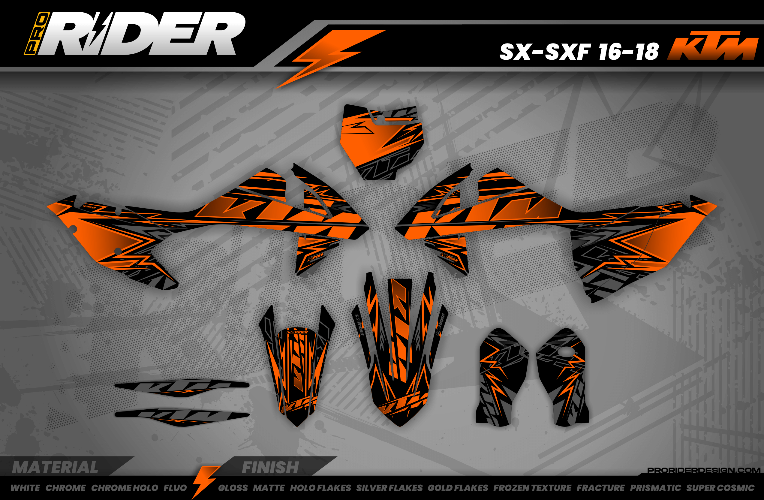 KTM Graphics ORANGE BOLD EFFECT
