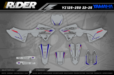 YZ YZF TTR PW Custom Graphics KIT YAMAHA GREY FLAG
