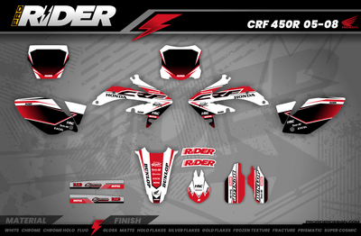 WHITE HRC Line HONDA Full Graphics Kit