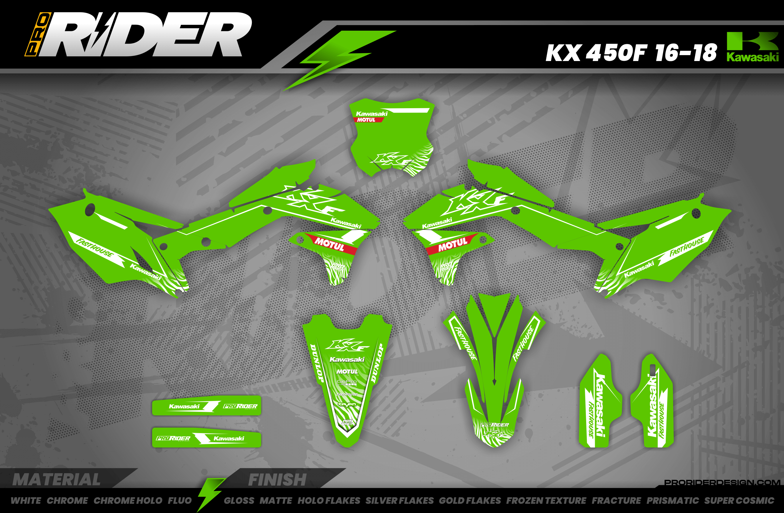 KAWASAKI Graphics Kit MOTUL green
