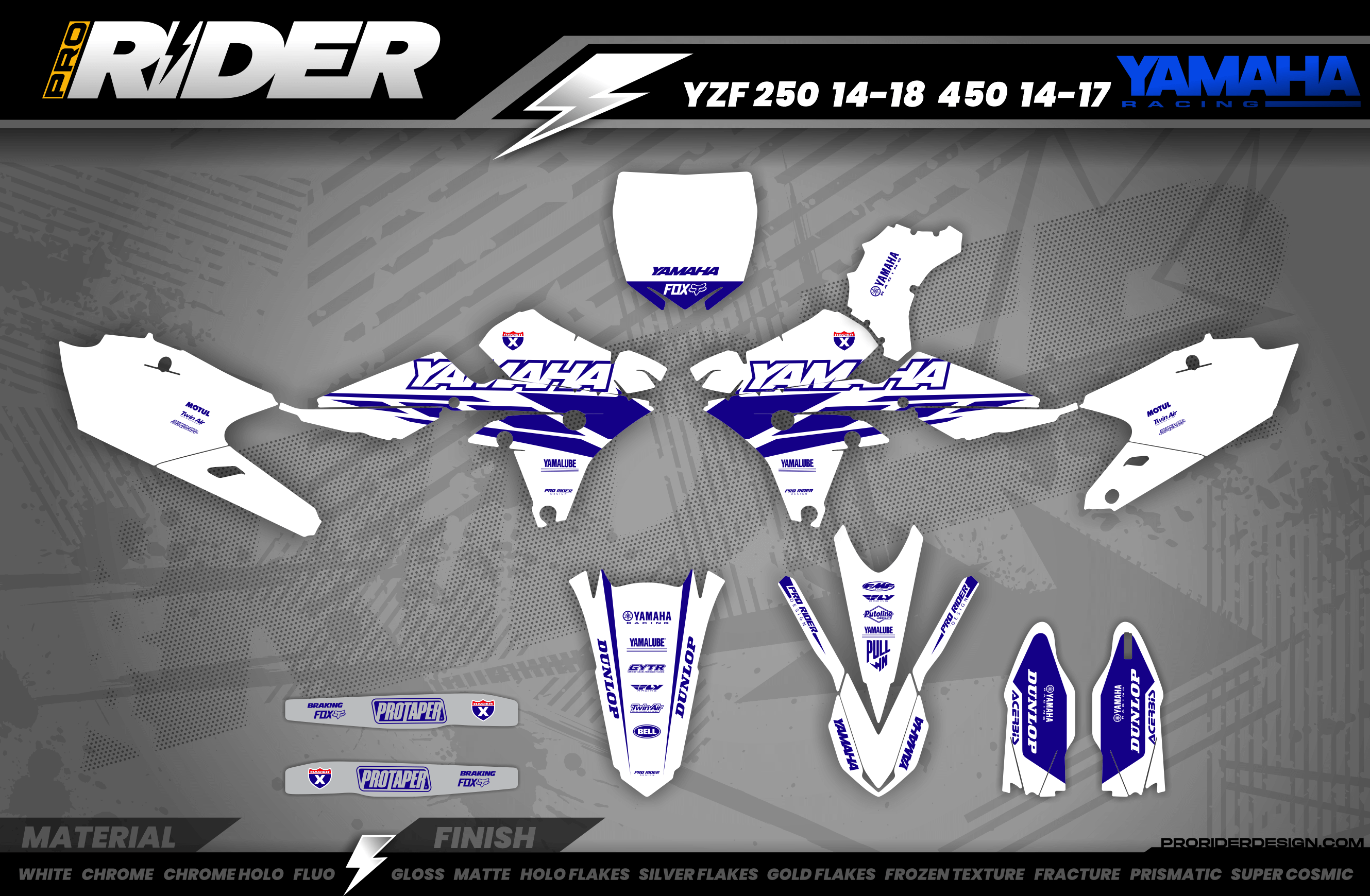 YZ YZF TTR PW Custom Graphics YAMAHA Speed Blocks - WHITE