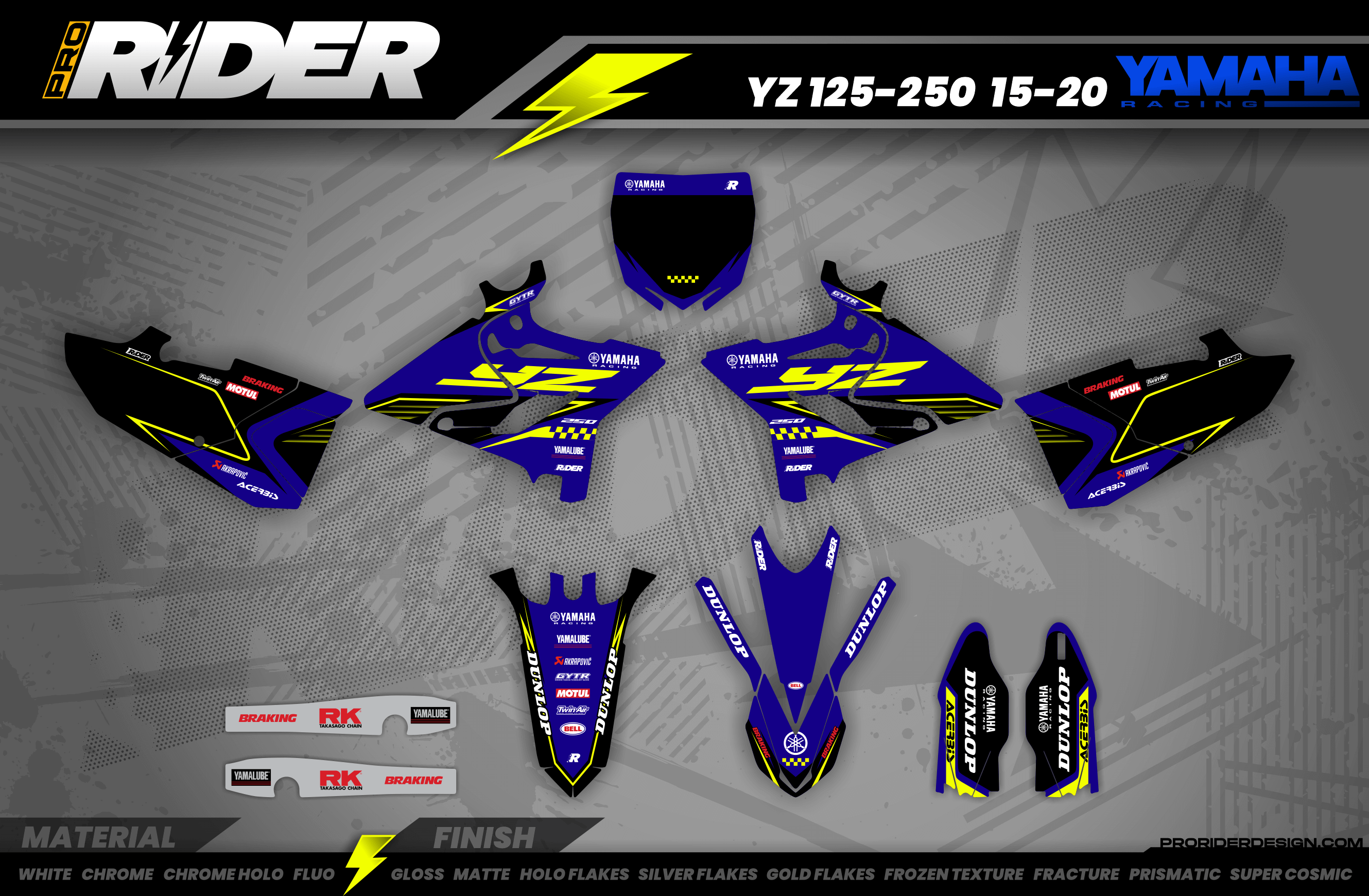 KINETIC YELLOW YAMAHA FULL GRAPHICS KIT
