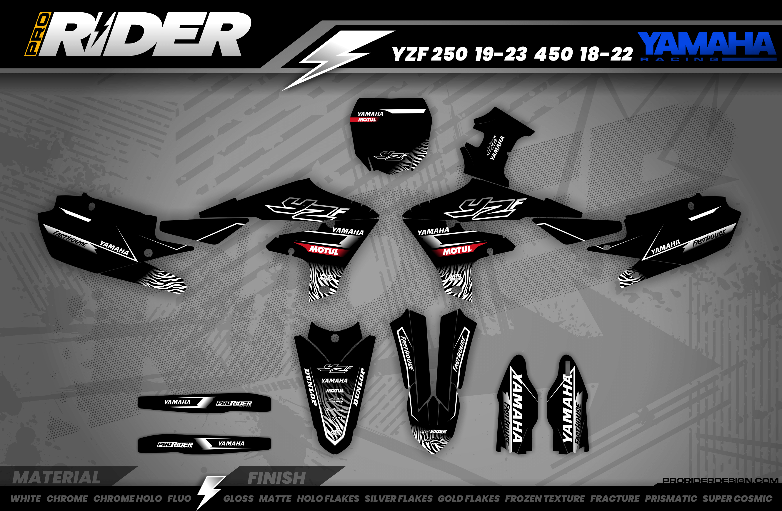Yamaha graphics MOTUL black and white