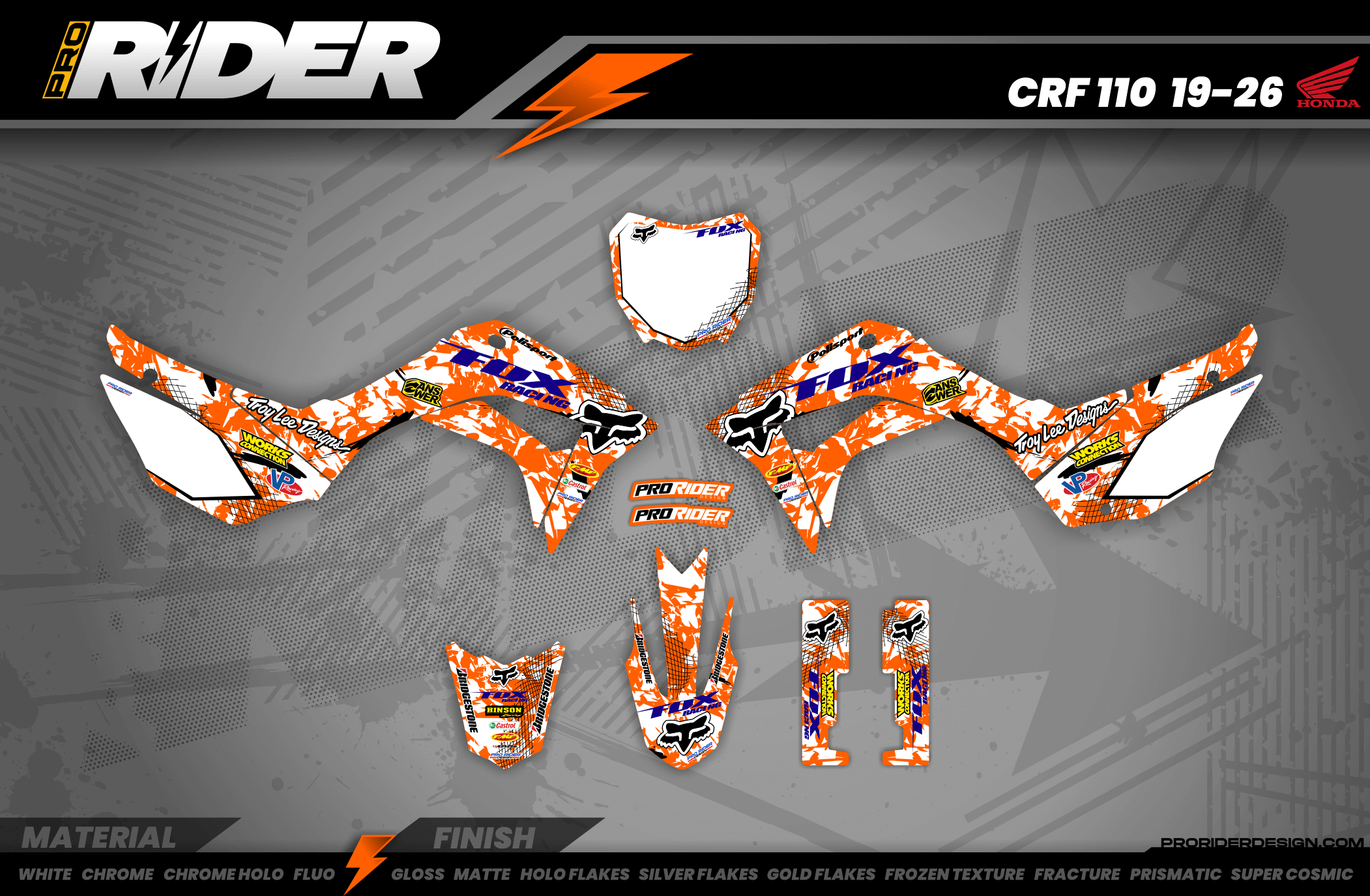 Graphics Kit FOX CAMO ORANGE  : amaze your friends with an original design