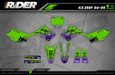 OFF WHITE HYPERGREEN Kawasaki Full Graphics Kit