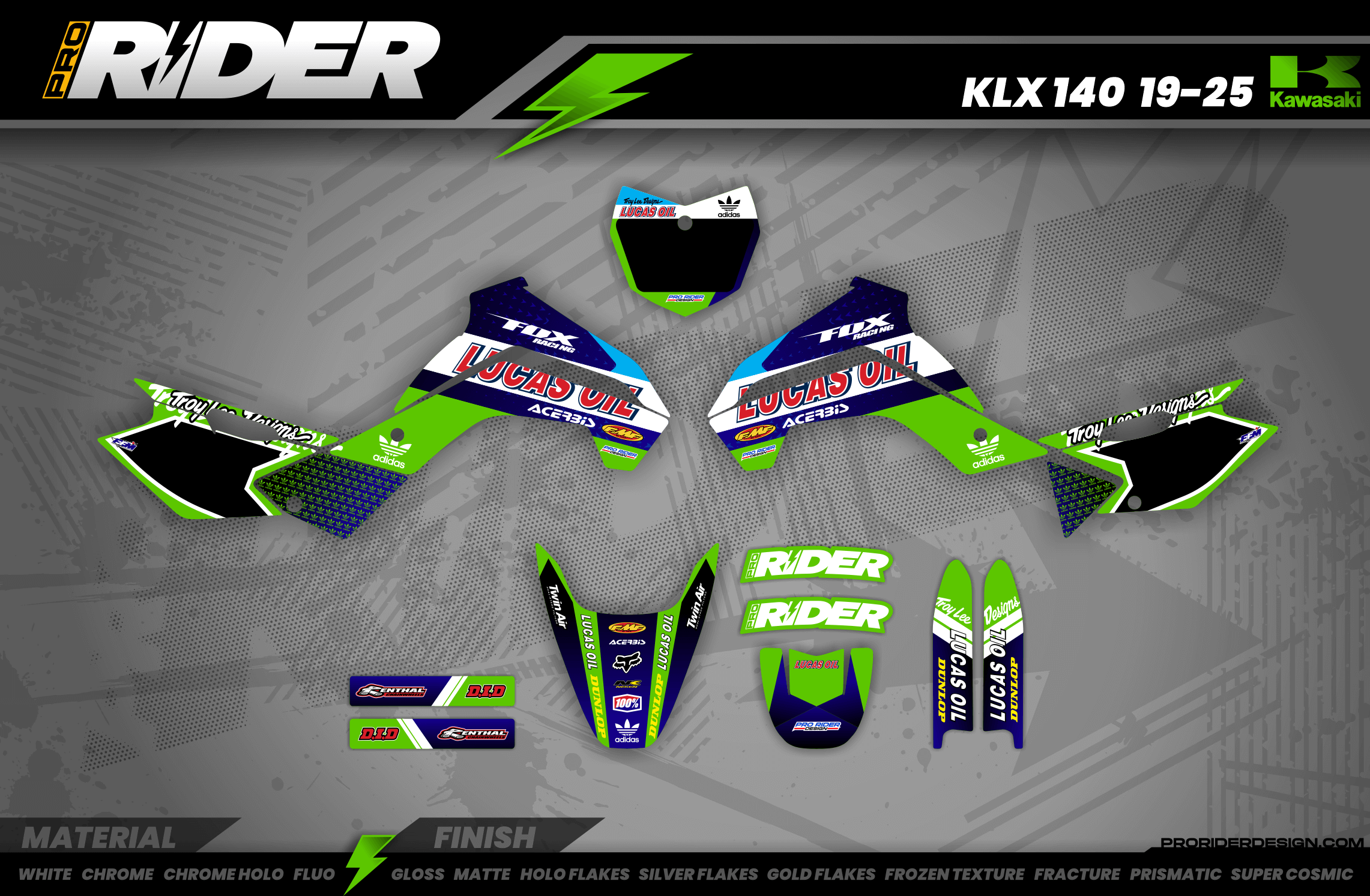 Graphics Kit LUCAS OIL GREEN : The best kit for your bike
