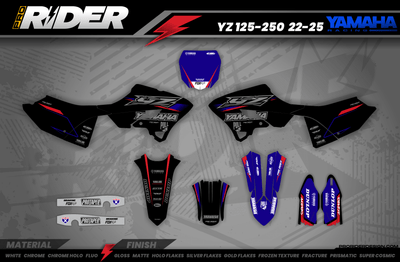 YZ YZF TTR PW Custom Graphics KIT YAMAHA BLACK FLAG