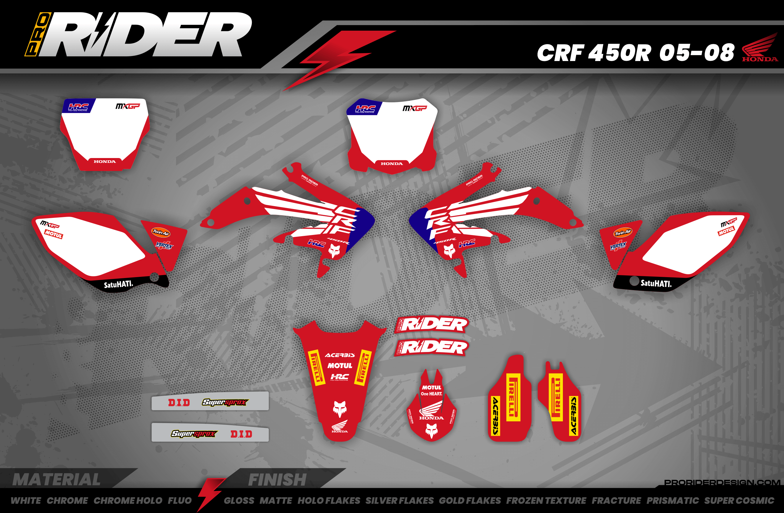 Custom Graphics Motocross HONDA | HRC RED WINGS