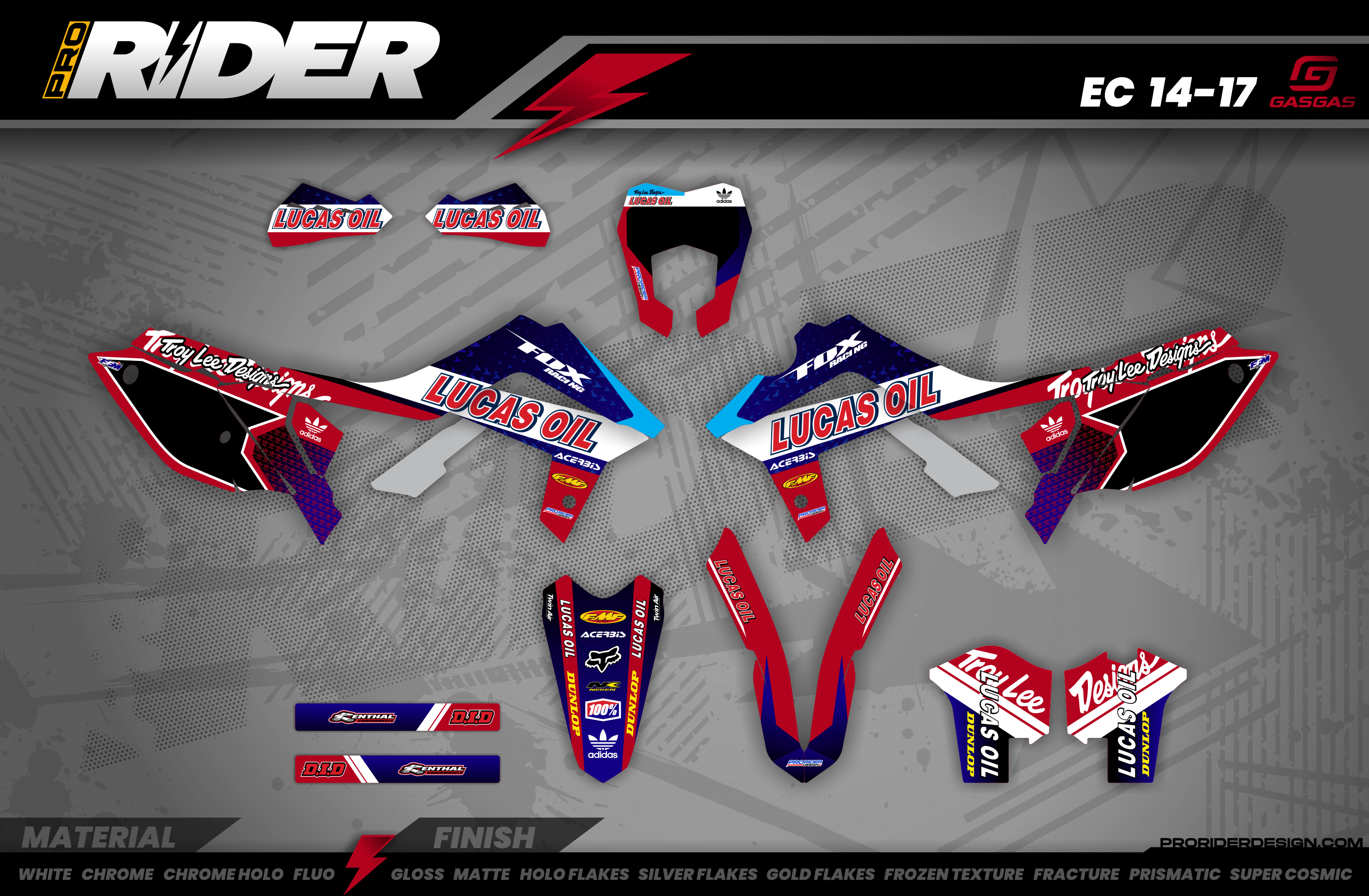 Graphics Kit LUCAS OIL RED : The best kit for your bike