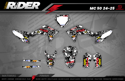 Graphics Kit FOX CAMO BLACK: amaze your friends with an original design