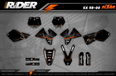 KTM Graphics kit FACTORY NEKEN BLACK MATT : Ideal for KTM fans