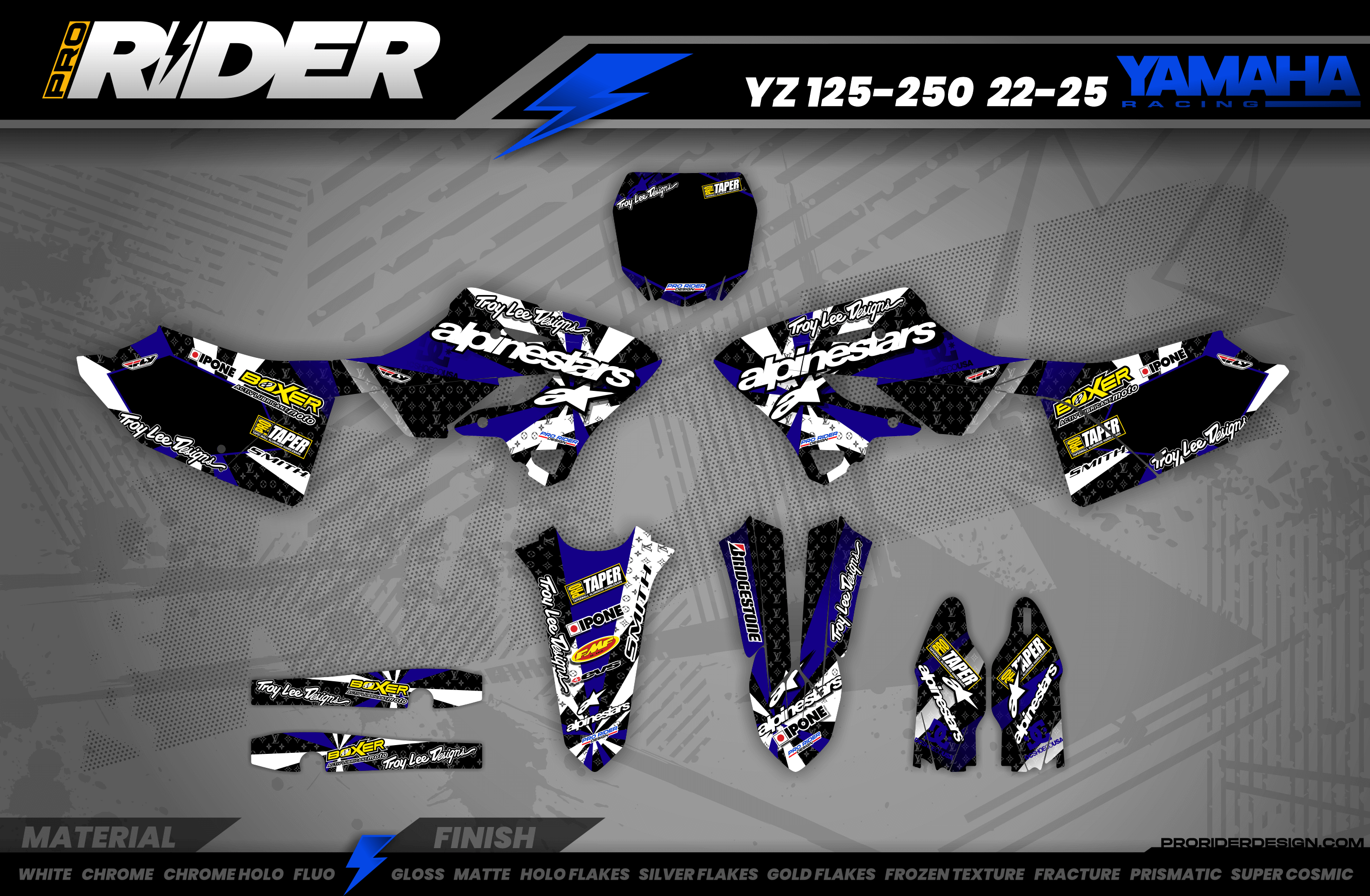 Graphics Kit ALPINESTARS BLUE : Design designed for your Motocross
