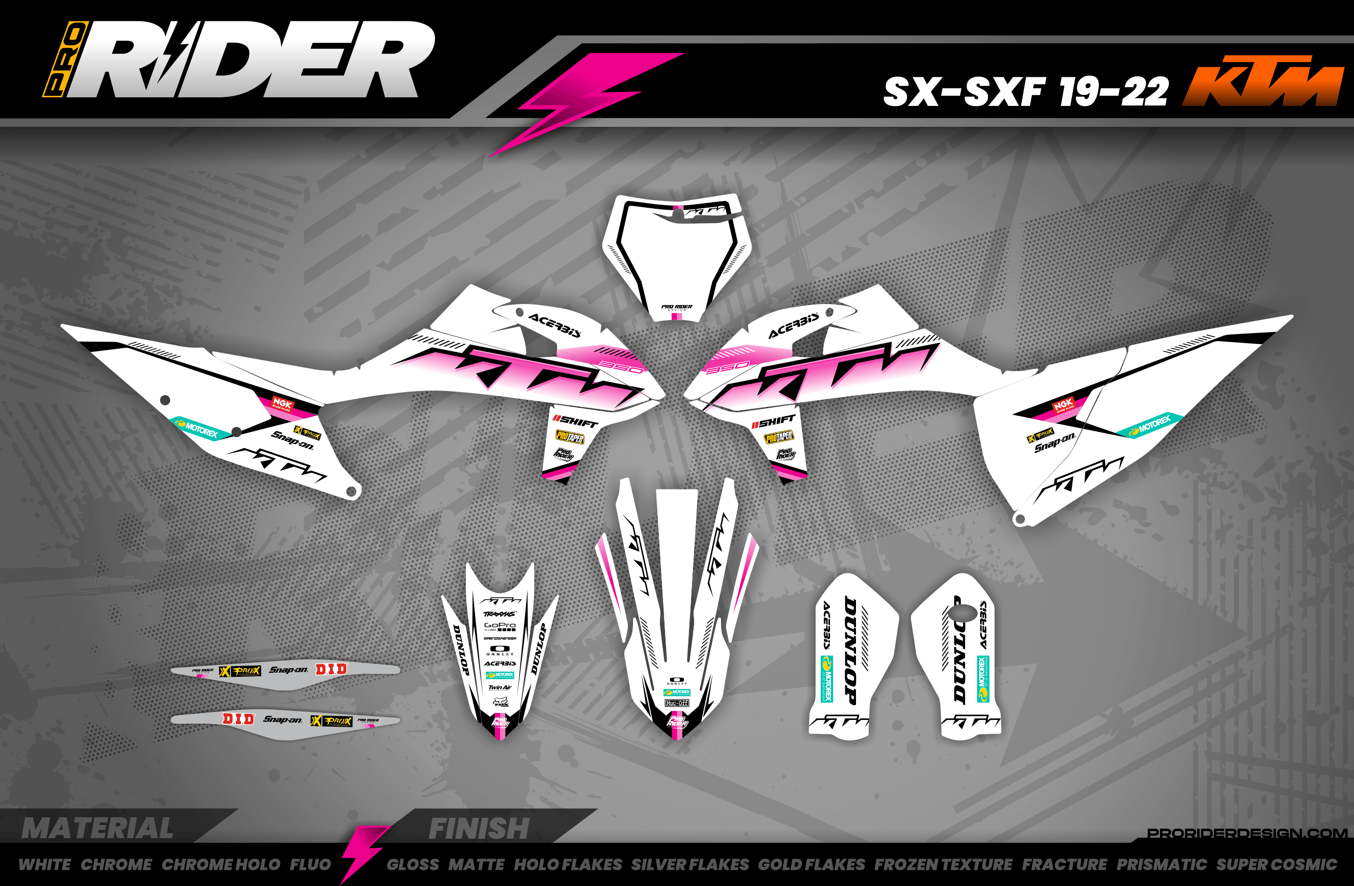 KTM Graphics SX XC SXF XCF EXC.. | Shadow Edition | White & pink