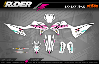 KTM Graphics SX XC SXF XCF EXC.. | Shadow Edition | White & pink