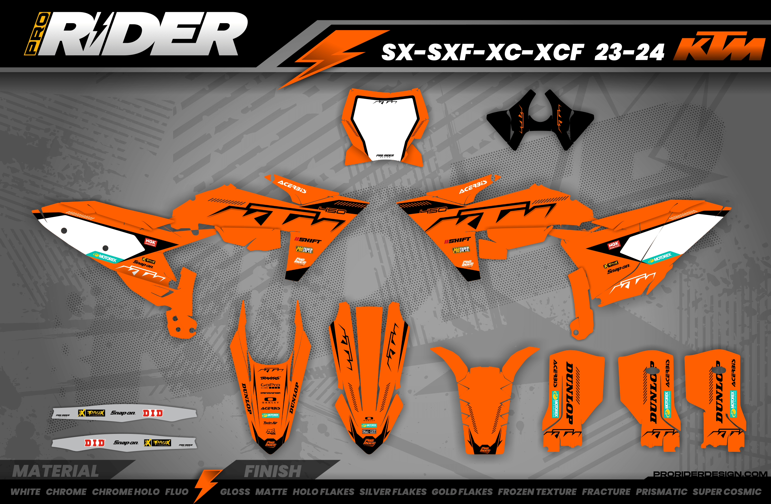 KTM Graphics SX XC SXF XCF EXC.. | Shadow Edition | Orange black