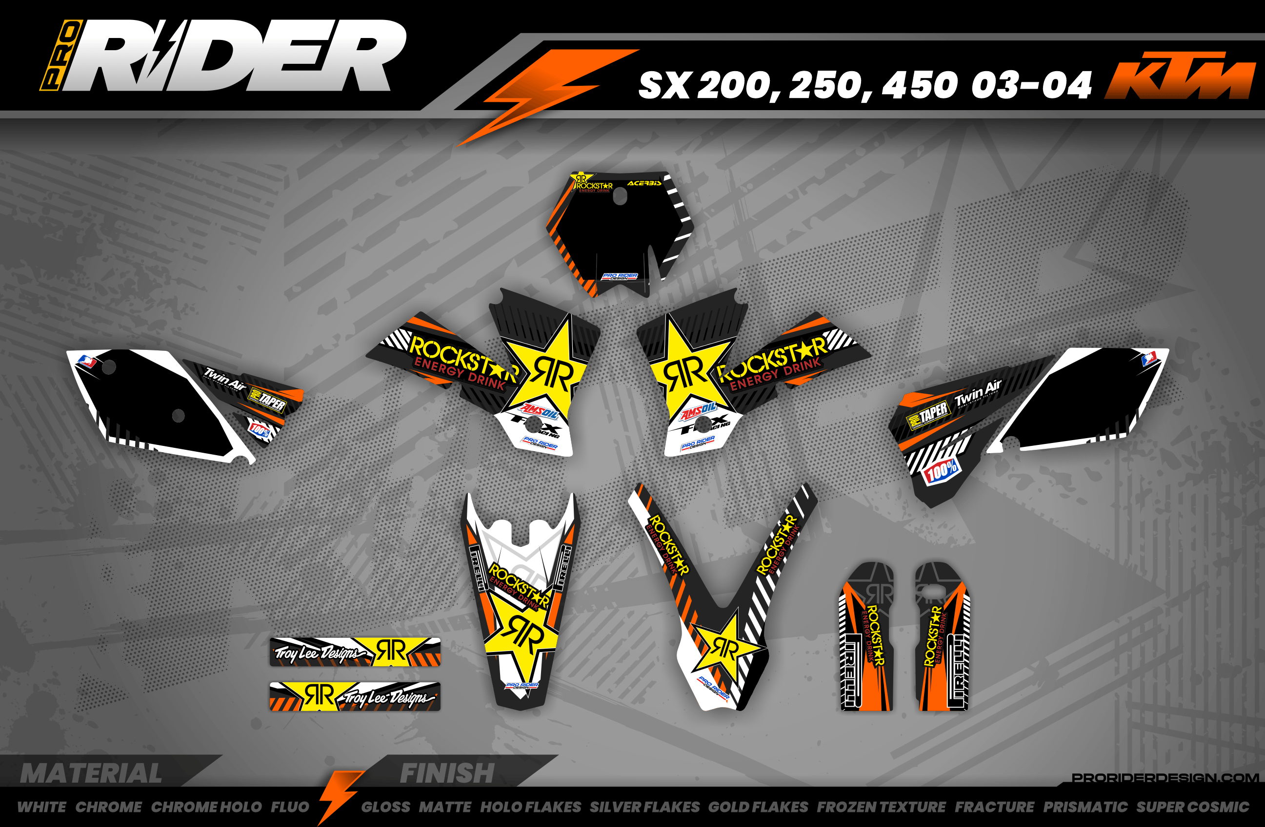 Graphics Kit ROCKSTAR Limited edition ORANGE : Really cheap