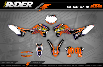 Graphics Kit BOXER BOXER ORANGE : Add value to your Motocross and Quad