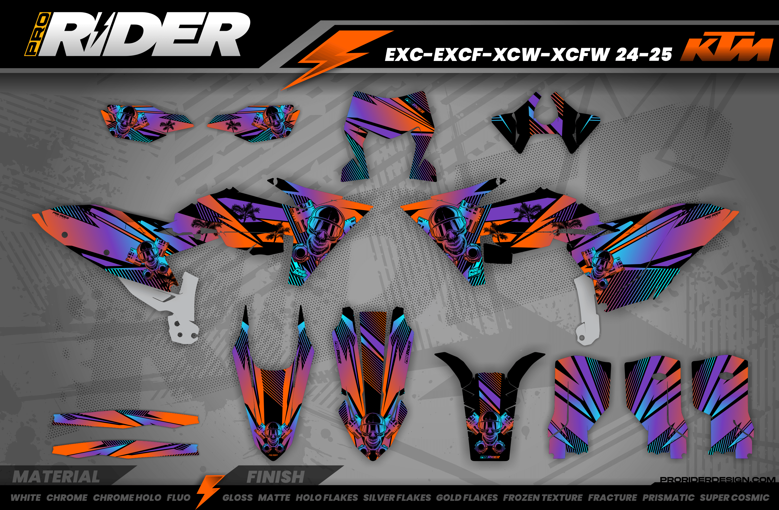 KTM SUPERMOTO Full Graphics Kit | Skull Trees
