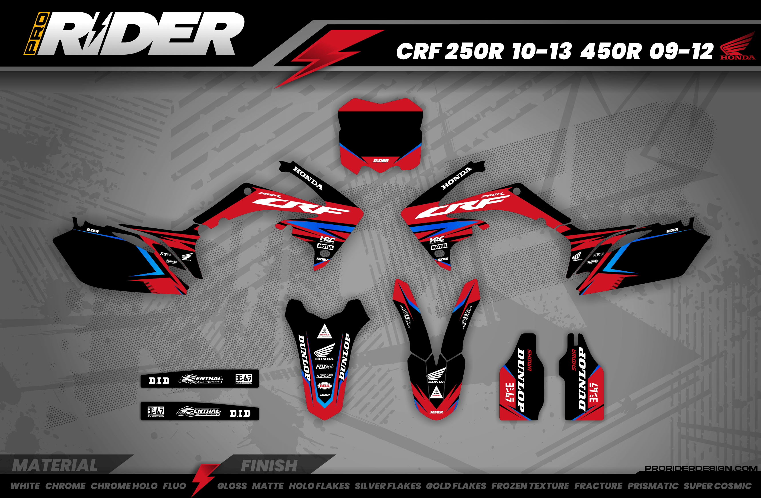 HONDA Full Graphics Kit RED RIFT
