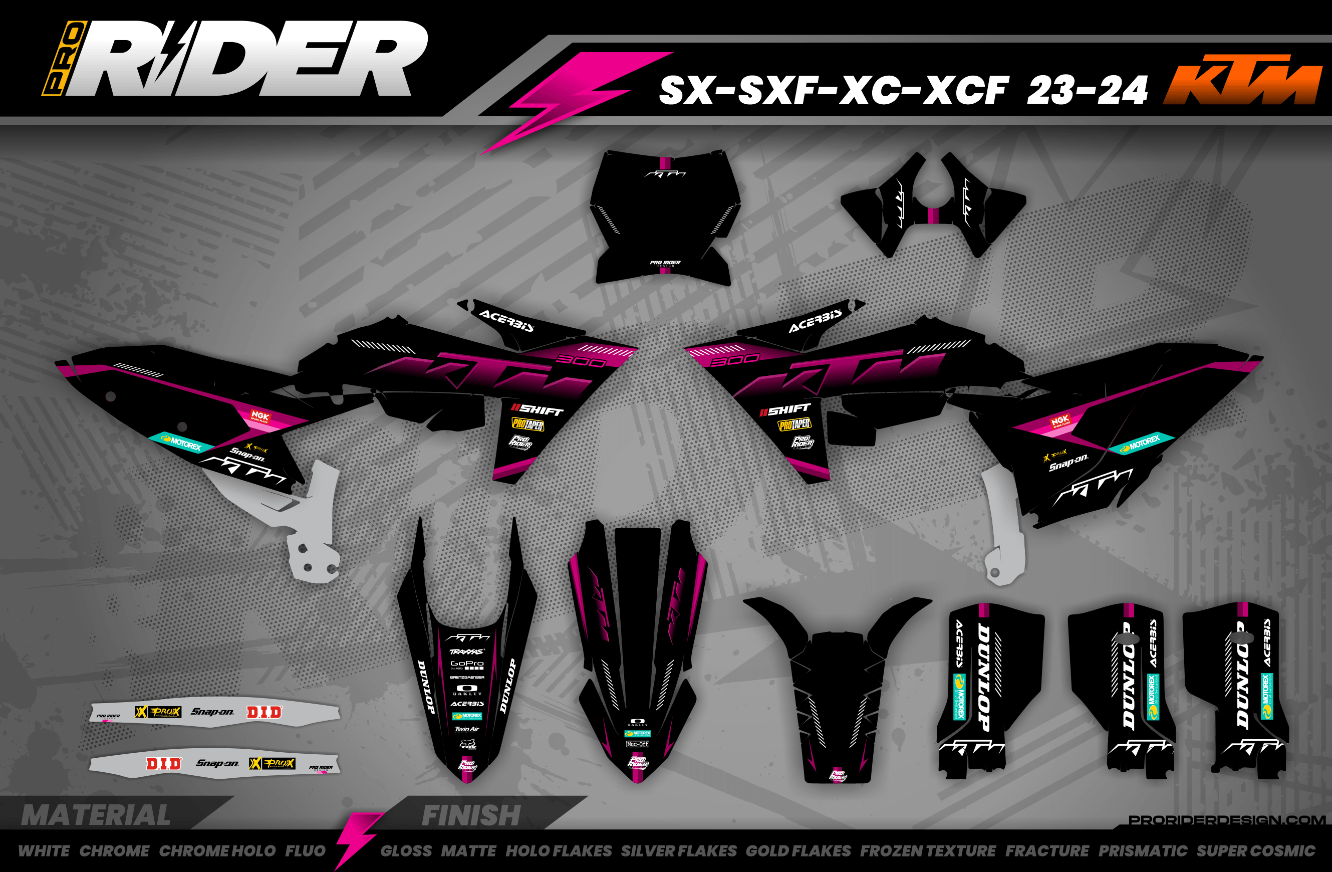 KTM Graphics SX XC SXF XCF EXC.. | Shadow Edition | Black pink