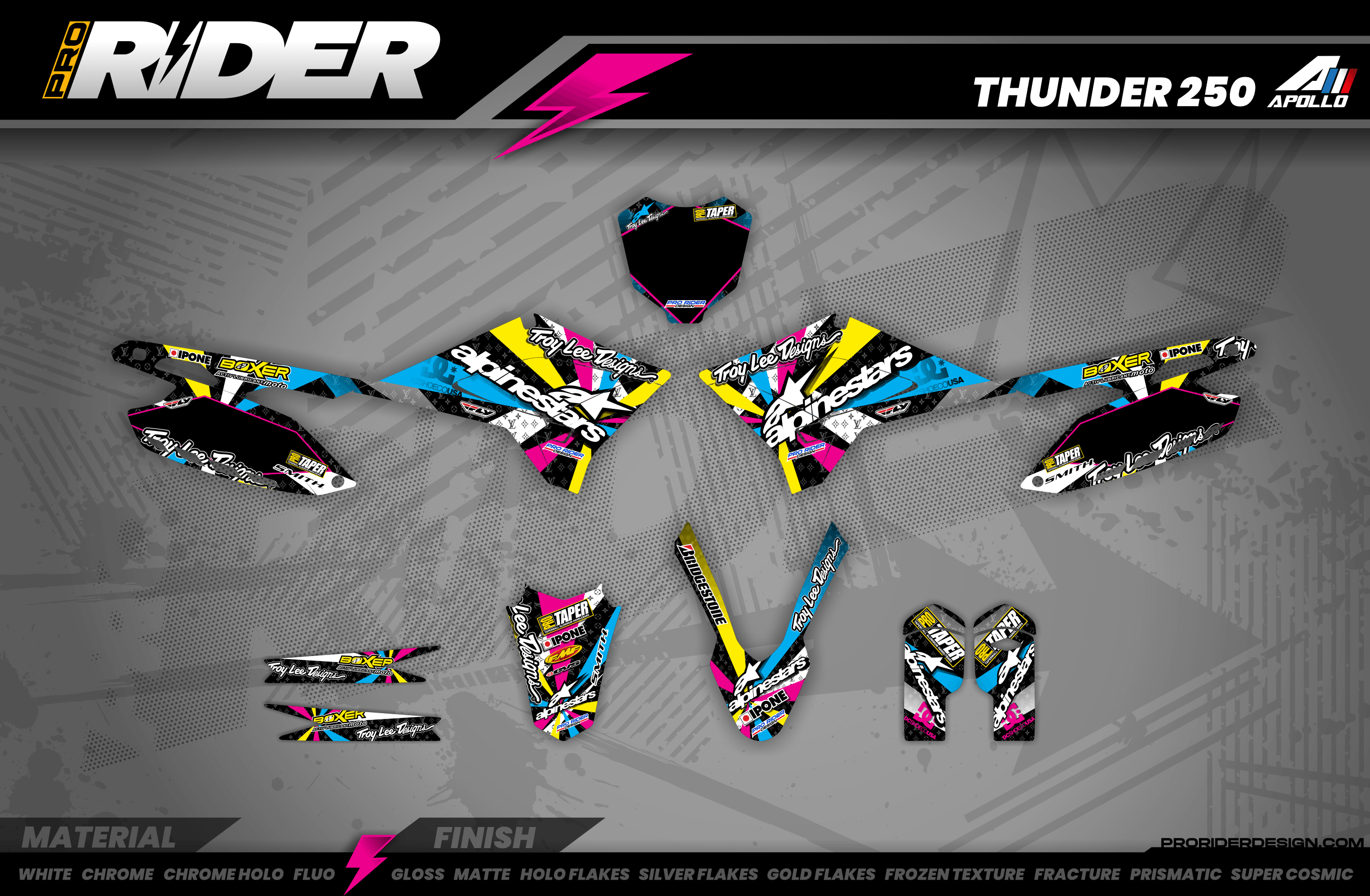 Graphics Kit ALPINESTARS MULTI : Design designed for your Motocross