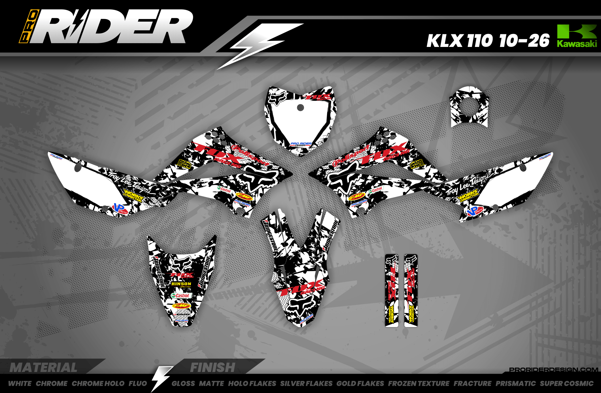 Graphics Kit FOX CAMO BLACK: amaze your friends with an original design