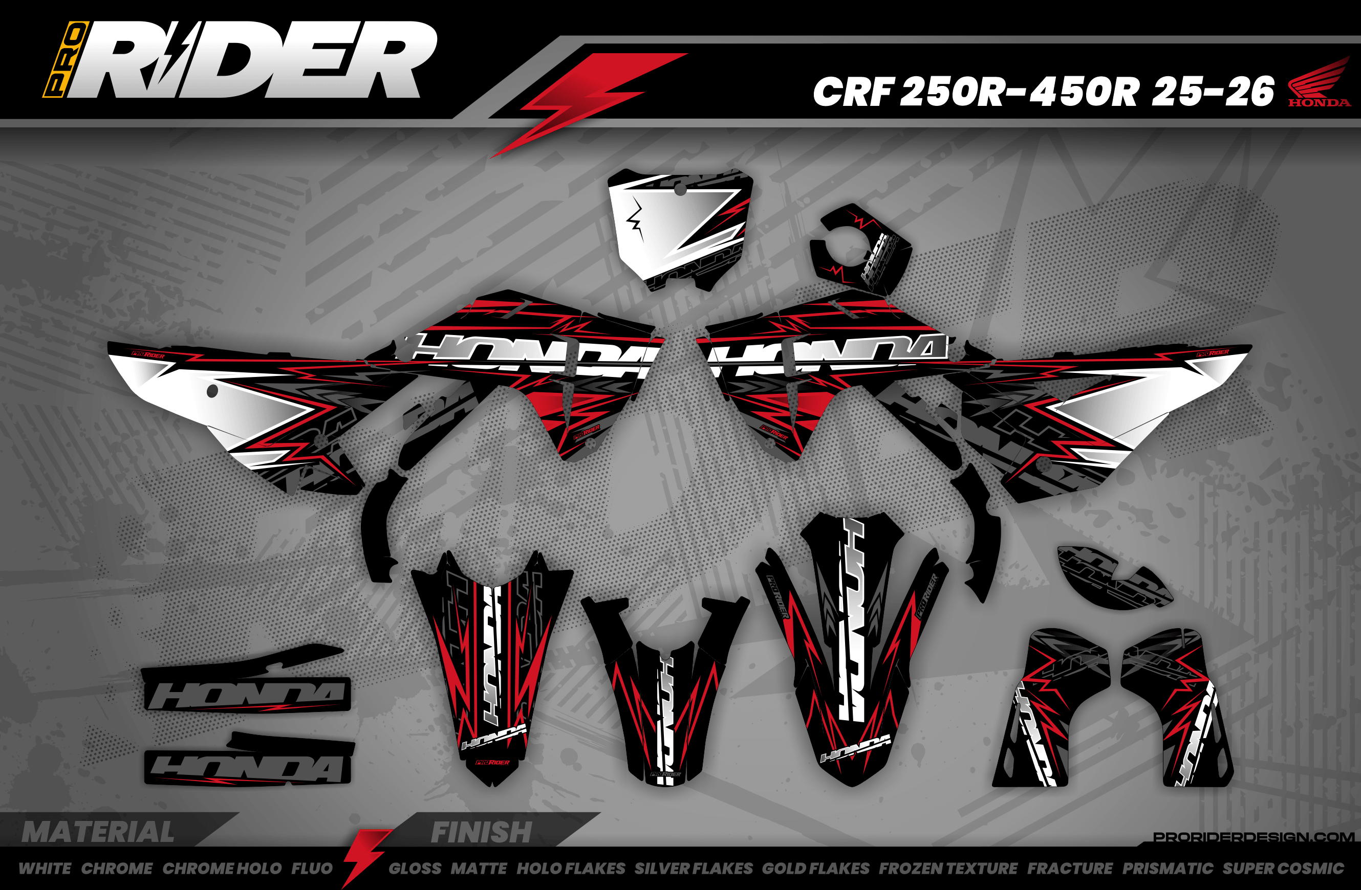HONDA Full Graphics Kit W-RED BOLD EFFECT