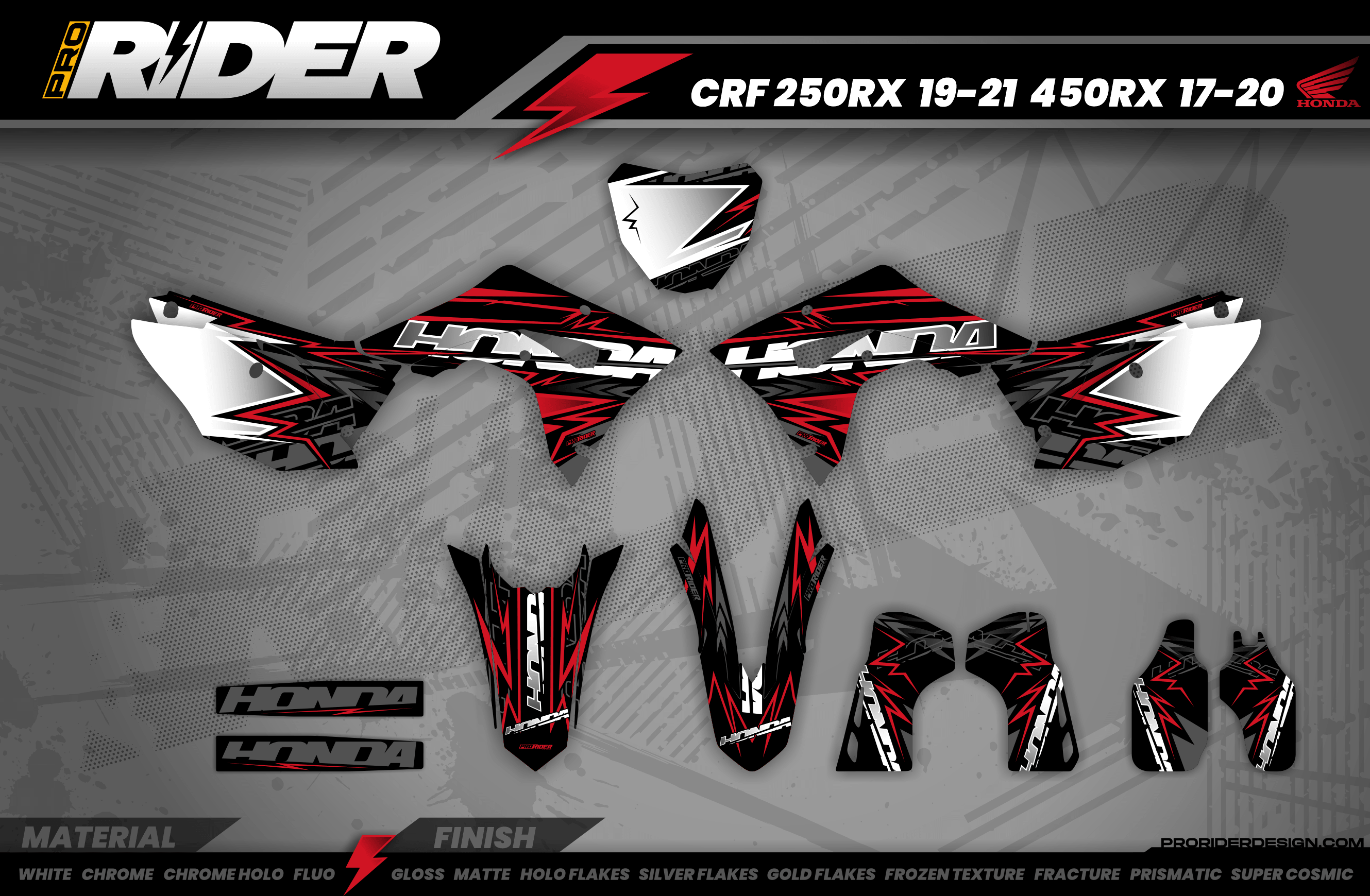 HONDA Full Graphics Kit W-RED BOLD EFFECT