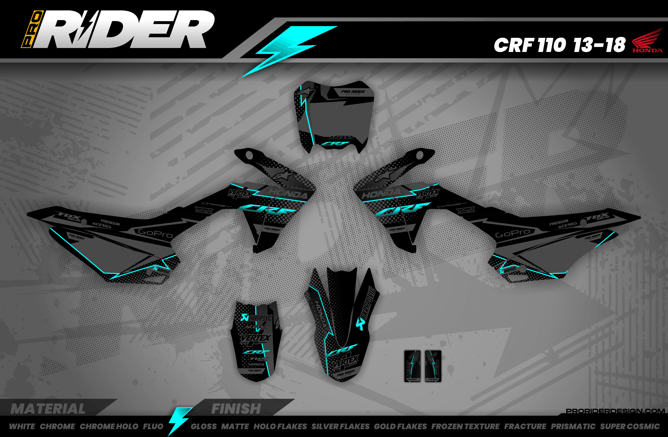 HONDA Graphics Kit VERTEX TURQUOISE