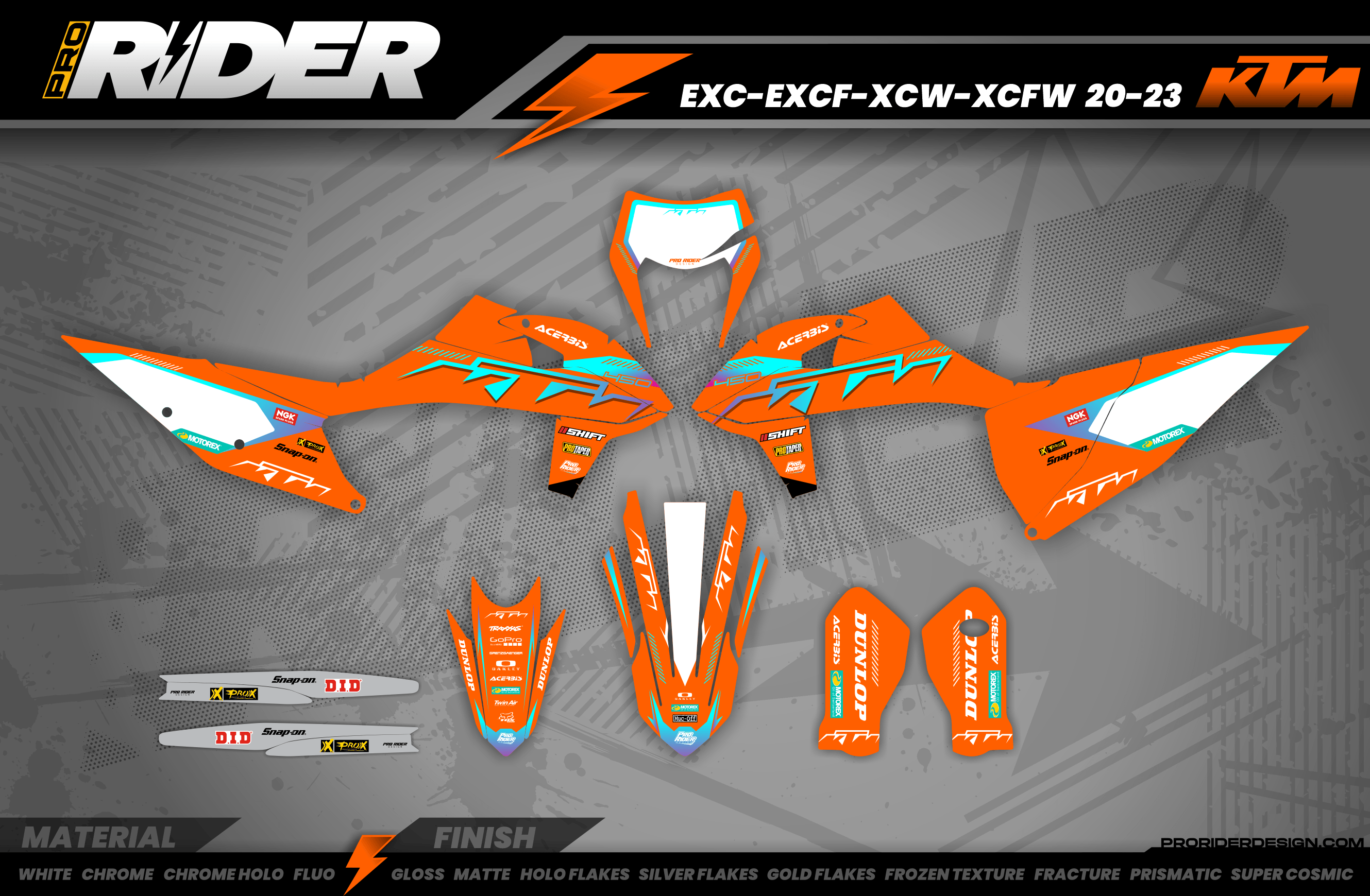 KTM Graphics SX XC SXF XCF EXC.. | Shadow Edition | Orange teal