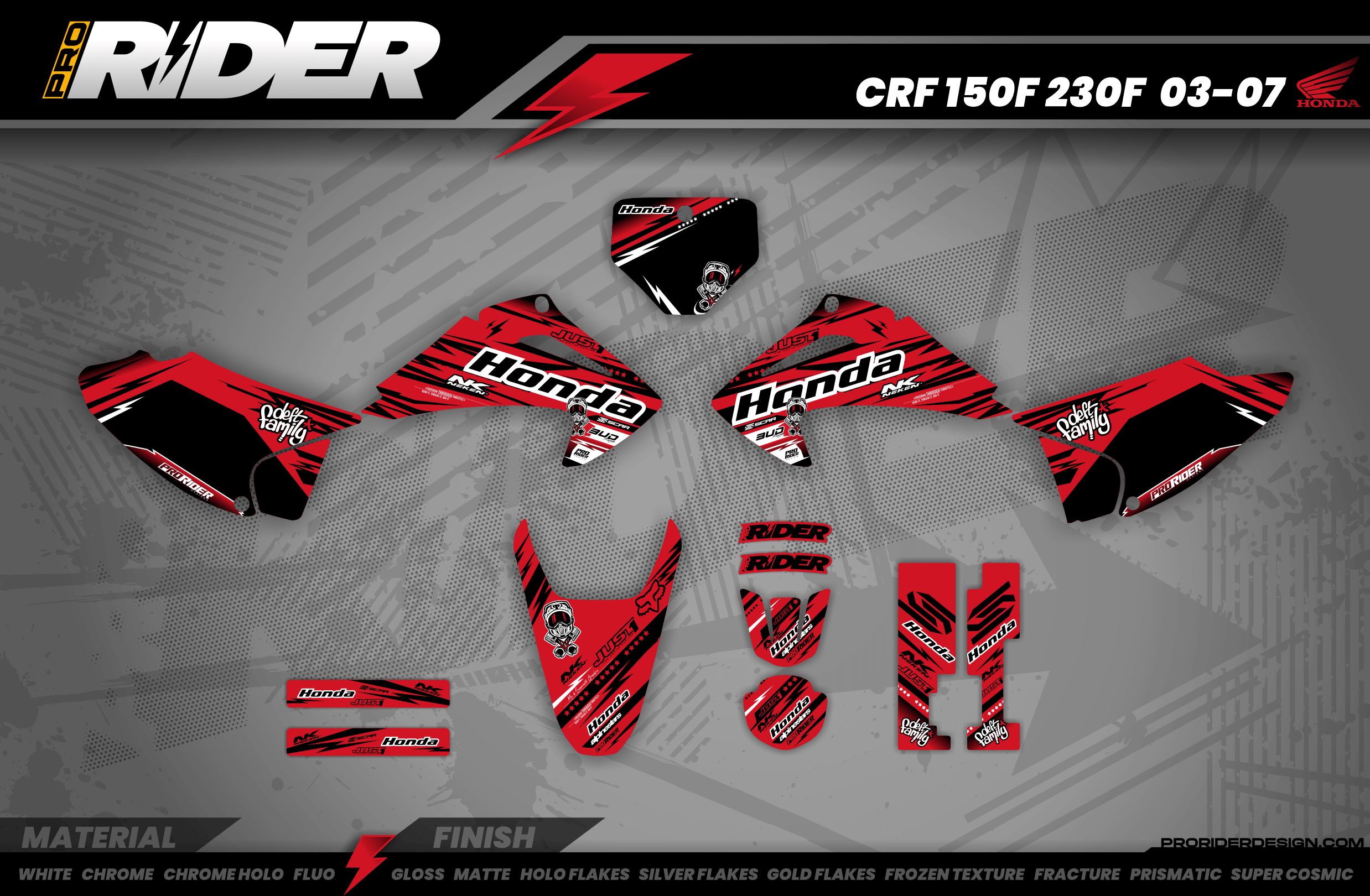 HONDA Graphics Kit JUST1 RED