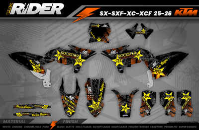 Graphics Kit ROCKSTAR ENERGY ORANGE : Give a new youth to your bike