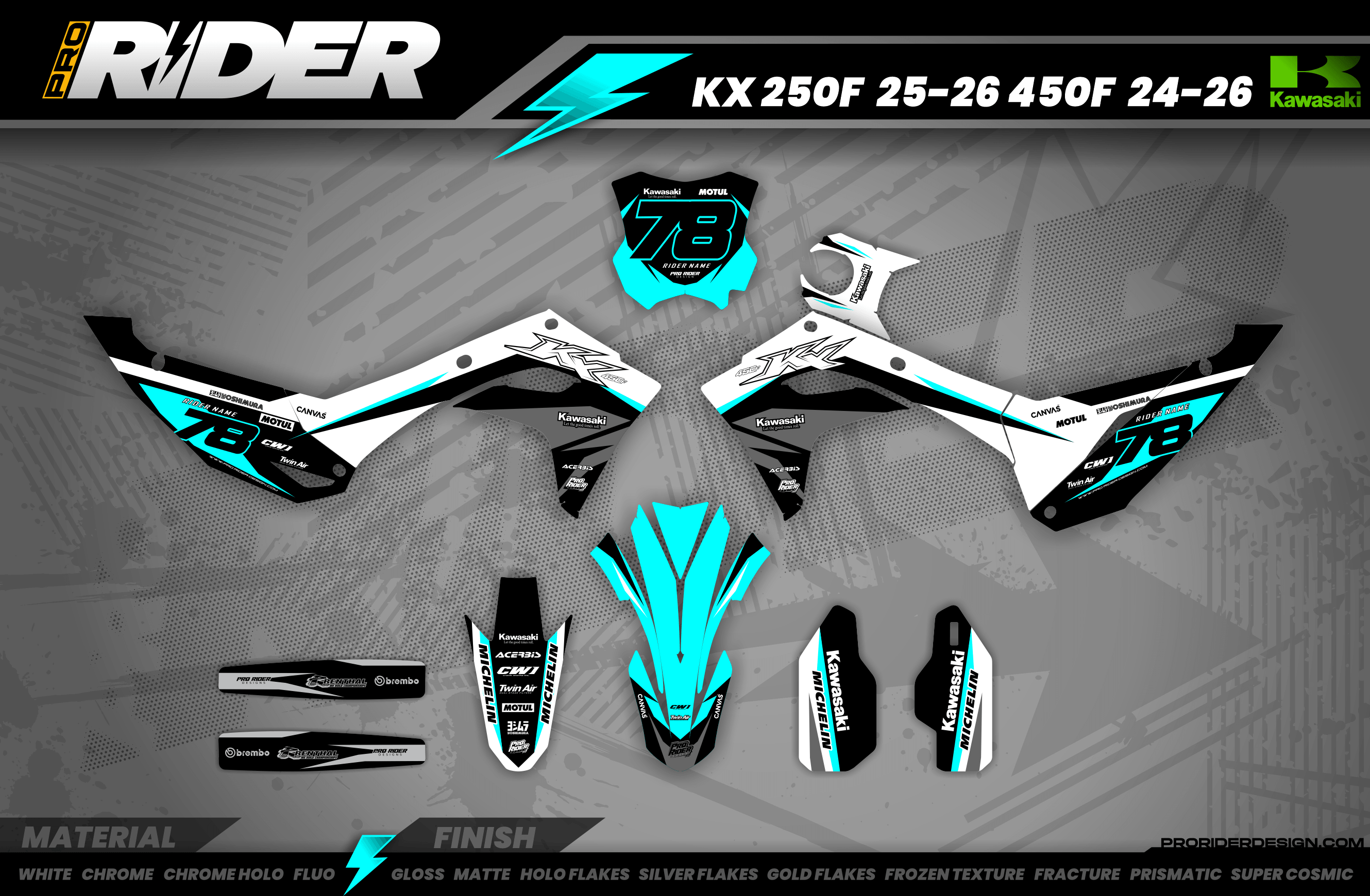 KAWASAKI graphics KIT ROSTER