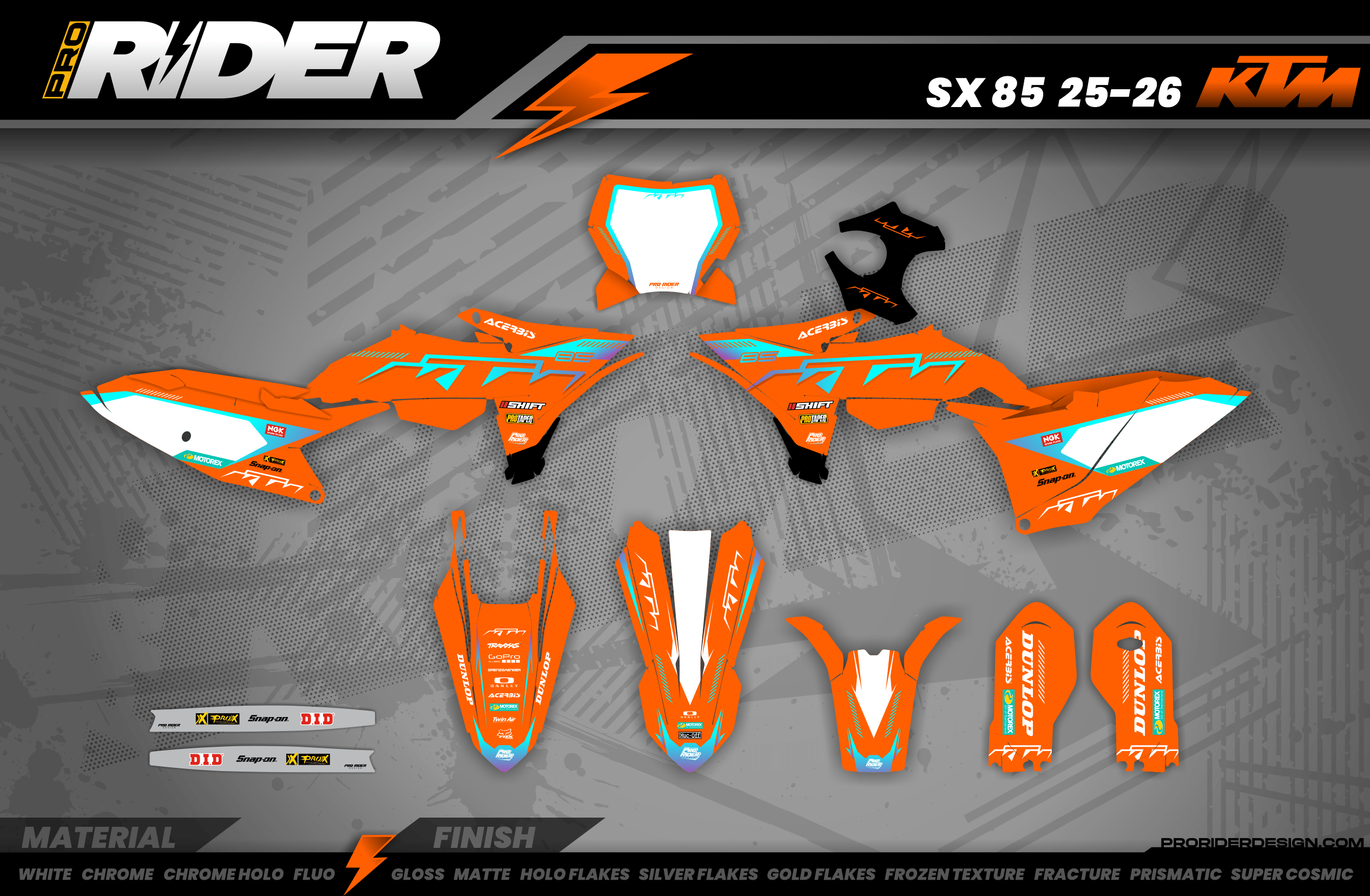KTM Graphics SX XC SXF XCF EXC.. | Shadow Edition | Orange teal
